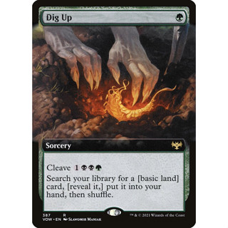 [MTG] Dig Up (Extended Art) [VOW] [GREEN] [RARE] [NORMAL] [ENG] (การ์ดเมจิค / Magic the Gathering)