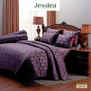 Jessica Jacquard Silk Shine 500 เส้นด้าย QS741 ชุดเครื่องนอน ผ้าปูที่นอน ผ้าห่มนวม ผ้าทอลายเรียบหรู สามารถป้องกันไรฝุ่นไ