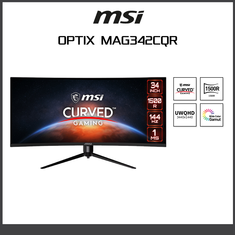 MSI MONITOR OPTIX MAG342CQR CURVED GAMING MONITOR 34" VA,UWQHD 144Hz 1ms (จอมอนิเตอร์)
