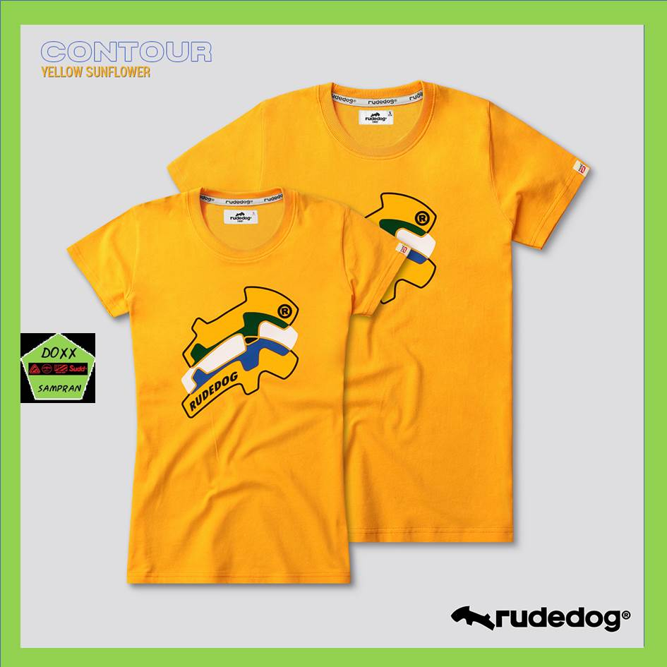 Rudedog เสื้อคอกลม ชาย หญิง รุ่น Contour สีเหลือง