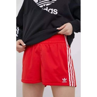 Adidas women กางเกงขาสั้น 3 แถบ สีแดง