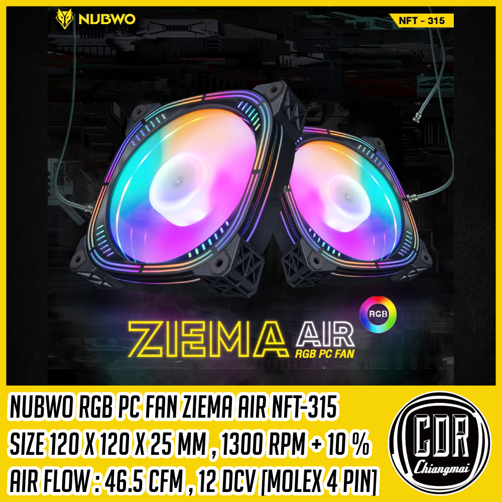FAN CASE 12CM NUBWO NFT-315 ZIEMA AIR RGB