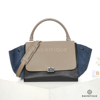 CELINE TRAPEZE MEDIUM BEIGE NAVY CALF SHW