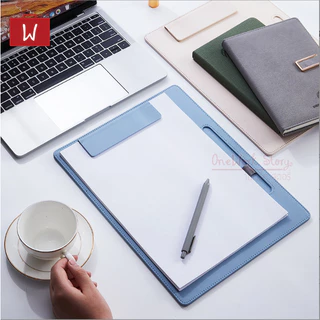 Oneworkstory คลิปบอร์ด หนังPU A4 ตัวหนีบแม่เหล็ก กระดานรองเขียน แฟ้มหนีบ แฟ้มใส่เอกสาร อุปกรณ์สำนักงาน clip board
