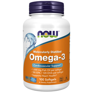 🔥 ✨ ใหม่ 🇺🇸 Now Foods Omega-3 180 EPA/120 DHA 100 Softgels น้ำมันปลา โอเมก้า3 เข้มข้น บำรุงสมอง