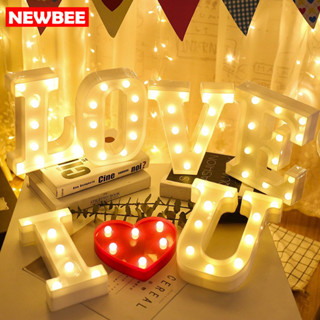 ป้ายไฟ DIY ภาษาอังกฤษ ตัวอักษรมีไฟ ไฟตกแต่งบ้าน มินิมอล LED Light Up Letter ใส่ถ่าน สําหรับแขวนตกแต่งผนังบ้าน DIY