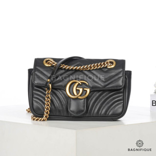 GUCCI MARMONT 22 BLACK CALF GHW