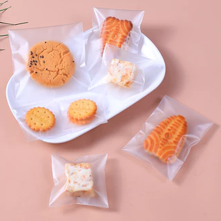 *พร้อมส่ง* ถุงฝากาวใส-ขุ่น (100ใบ) (หลายขนาดให้เลือก) ซองคุกกี้ บราวนี่ แถบกาวใส่คุกกี้ น่ารัก ขนม