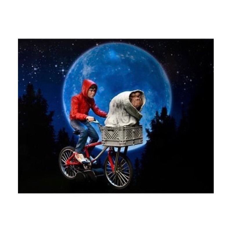 ET E.T. the Extra-Terrestrial Elliott and E.T. on Bicycle 40th Anniversary NECA Action Figure 18 cm