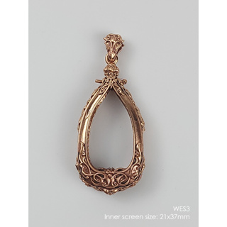 WES3Bronze Wessuwan amulet casing 21x37mm กรอบพระบรอนซ์ สำหรับท้าวเวสสุวรรณหรือพระลอยองค์