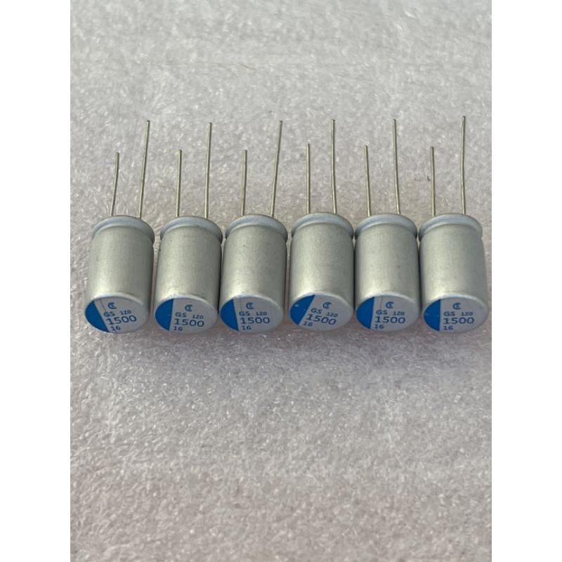 คาปาซิเตอร์ C1500UF 16V C1500UF 16V  C1500UF 16V  CAPACITOR ขนาด10x16mm.(10ชิ้น)แถบสีฟ้าของดี C1500U