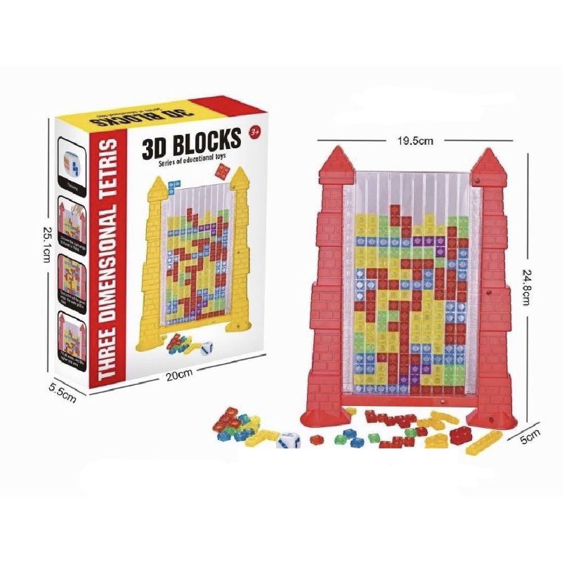🏅kids learning🏅พร้อมส่งจากไทย 3D สามมิติคริสตัล TETRIS BLOCK GAME คละสี