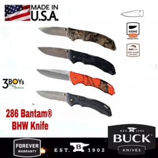 BUCK 286 Bantam® BHW Knife ของแท้ ผลิต USA มีดพับขนาดใหญ่ ใบมีดเหล็ก420HC ด้ามไนลอน เพียวบาง  น้ำหนักเบา เหมาะกับการพกพา