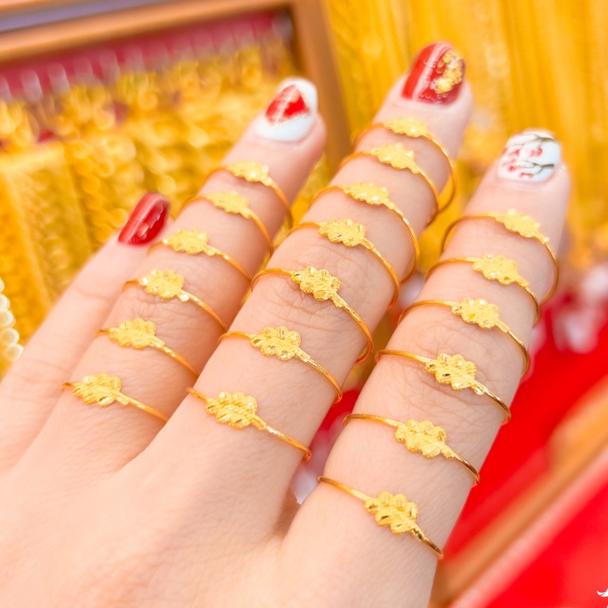 แหวนทองคำแท้ 0.3 กรัม ลายใบมะกอก ทองแท้ 96.5% ขายได้ จำนำได้ มีใบรับประกัน แหวนทอง แหวนทองคำแท้