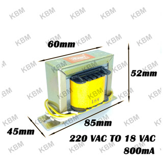 Transformer หม้อแปลงไฟฟ้า Input 220VAC Output 18VAC 18-0-18VAC 22VAC 22-0-22VAC 24VAC 24-0-24VAC 110VAC 800mA