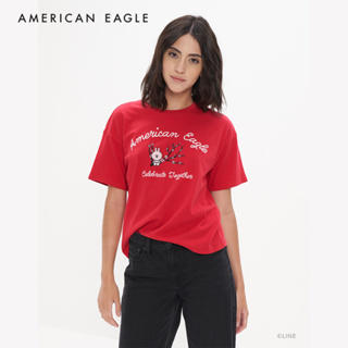 American Eagle Holiday Graphic Tee เสื้อยืด ผู้หญิง ฮอลิเดย์ กราฟฟิค  (NWTS 037-8523-600)