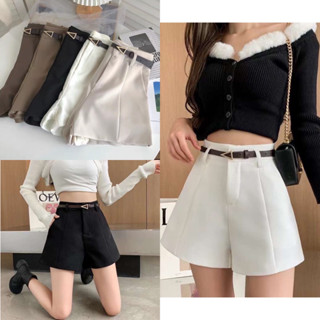 🧸 Brownie short กางเกงขาสั้นเอวสูง พร้อมเข็ดขัด สีเอิร์ธโทน คิ้วท์มาก