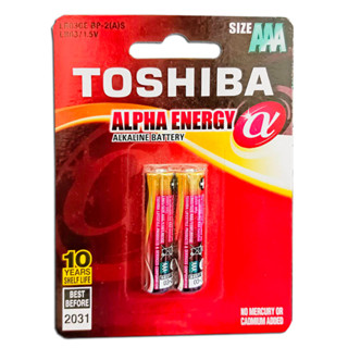 [♥ลด 23.- ใส่โค้ด KTWHS230♥]ถ่านอัลคาไลน์ 1.5V ยี่ห้อToshiba Alpha Energy Alkaline battery มี 2 ขนาดให้เลือAA, AAA