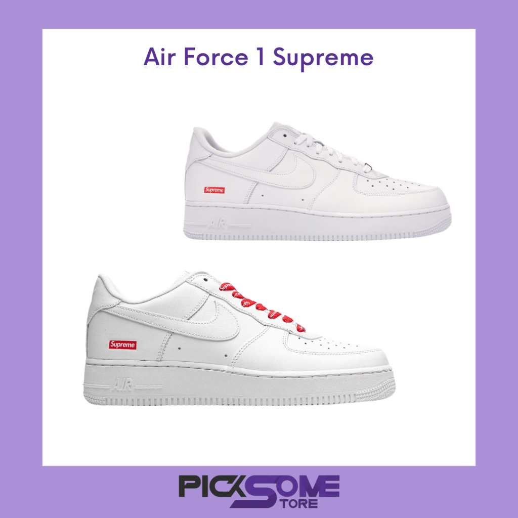 (พร้อมส่ง) ของแท้100% รองเท้า Nike Air Force 1 Supreme ❤️