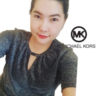 MICHAEL Michael Kors :  Black  Glitter Keyhole  Top