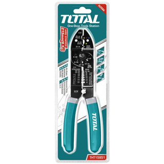 Total คีมตัด ปอก ย้ำ สายไฟ ขนาด 8.1/2 นิ้ว (215 mm) รุ่น THT15851( Wire Stripper )