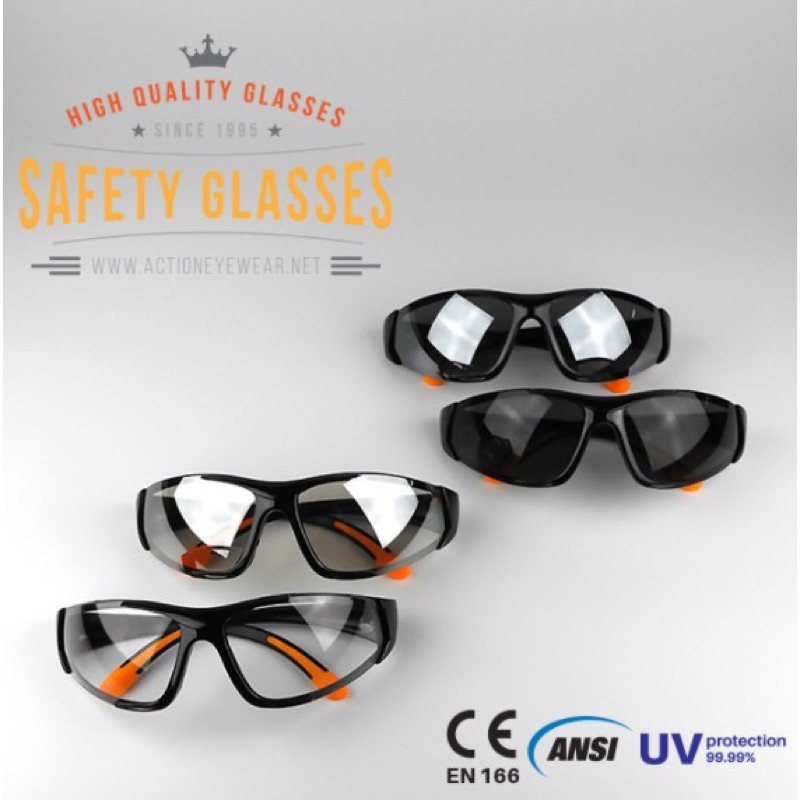 แว่นตานิรภัย แบรนด์  Action Eyewear รุ่น : 731 AF (กันฝ้า 100%)  มีของแถมให้ทุกออเดอร์ค่ะ