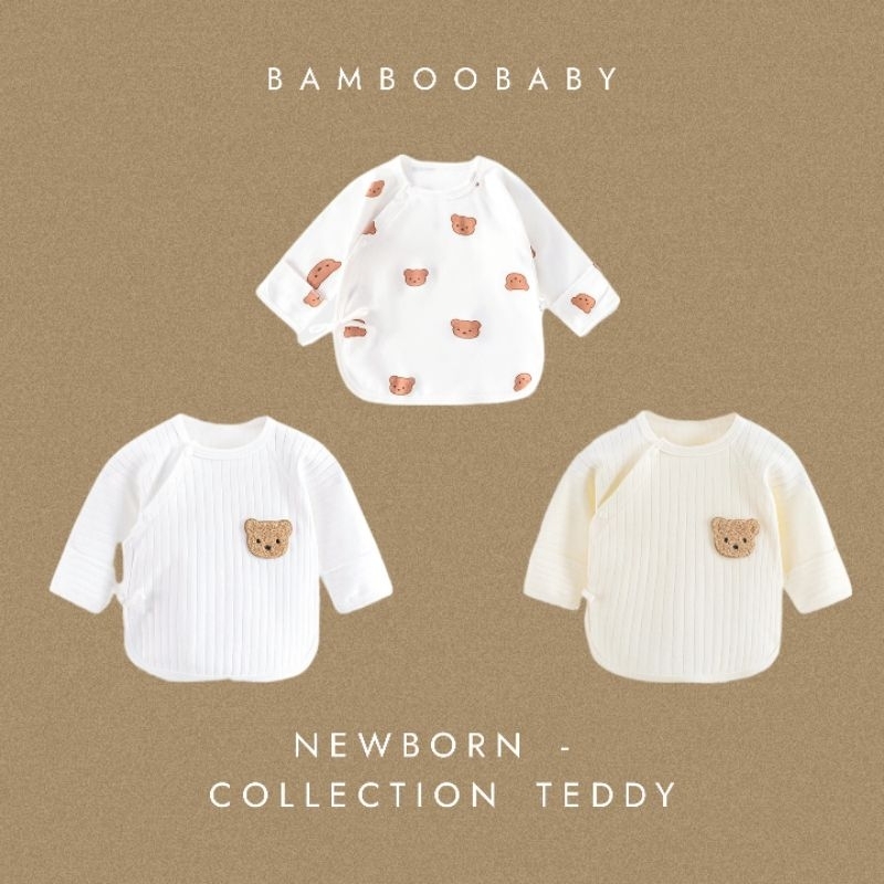 เสื้อเด็กอ่อน สแน๊ปผูกหน้า 0-3 เดือน ผ้าคอตตอนนิ่ม สีพาสเทล