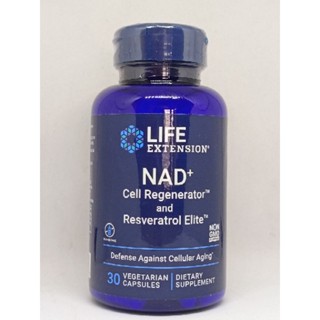 เพิ่มประสิทธิภาพของสมอง และชะลอวัย ( Life Extension Optimized NAD+ Cell Regenerator™ and Resveratrol Elite™, 30 vegetari