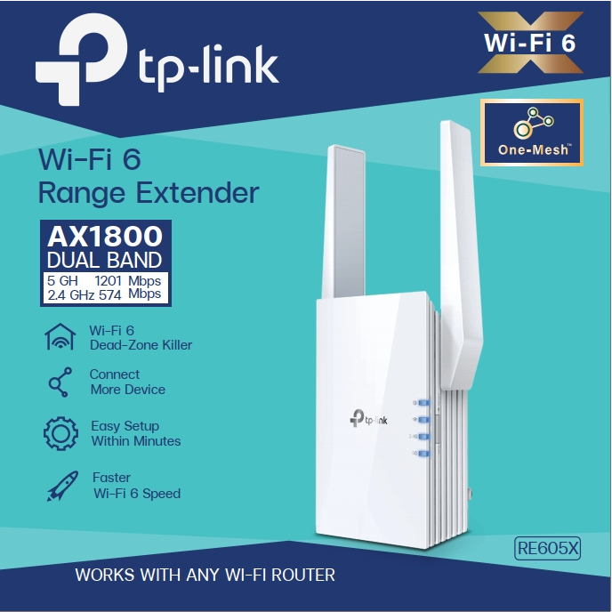 TP-LINK RE605X AX1800 Wi-Fi Range Extender