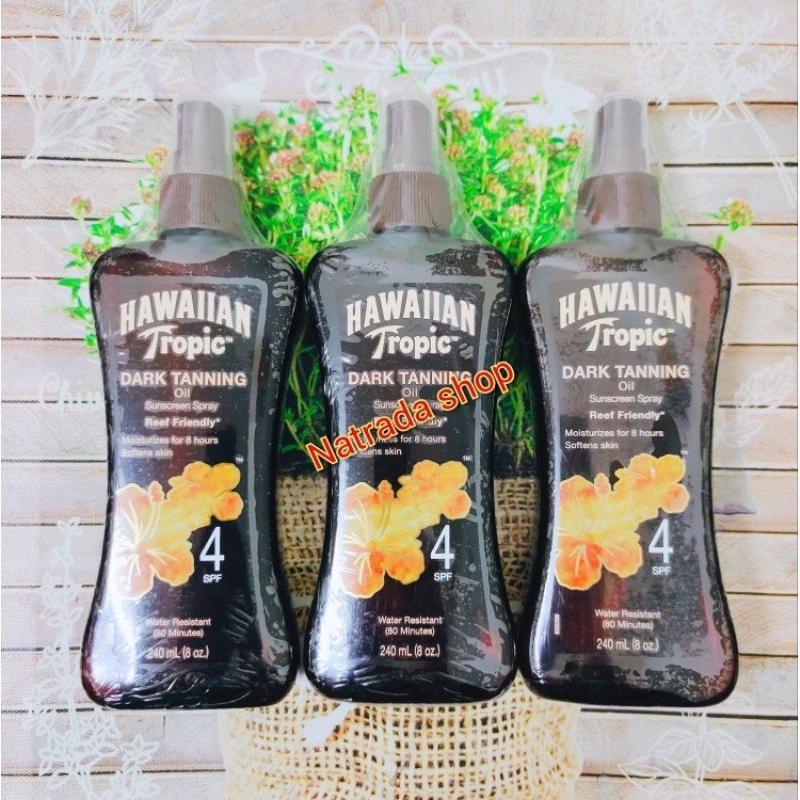 Hawaiian Tropic Dark Tanning Oil Sunscreen Spary spf4  240ml ฮาวาเอี่ยน ท็อปปิค