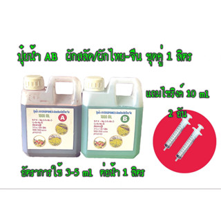 ปุ๋ยน้ำ AB ผักสลัดฯแบบแกลลอน ชุด 1+1ลิตร(แถมไซริงค์ 10 ml 2 อัน)