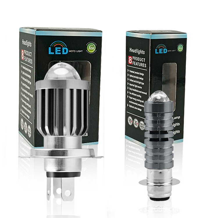 ไฟหน้า มอเตอร์ไซค์ LED โปรเจ็คเตอร์ มี 2 ขั้วให้เลือก P15D , H4 ไฟสูง ไฟต่ำ ขั้วตรง (ไม่สลับ) แสงสีขาว (1 หลอด)