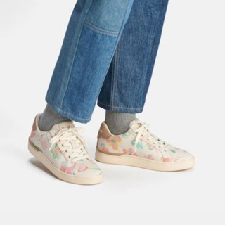 [แท้100% Import]🇺🇸Coach🇺🇸 รองเท้าผ้าใบ Clip Low Top sneakers with Floral 8 us