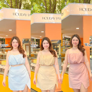 ชุดเช็ตเสื้อกระโปรงสาวอวบอ้วน น่ารักมากๆ