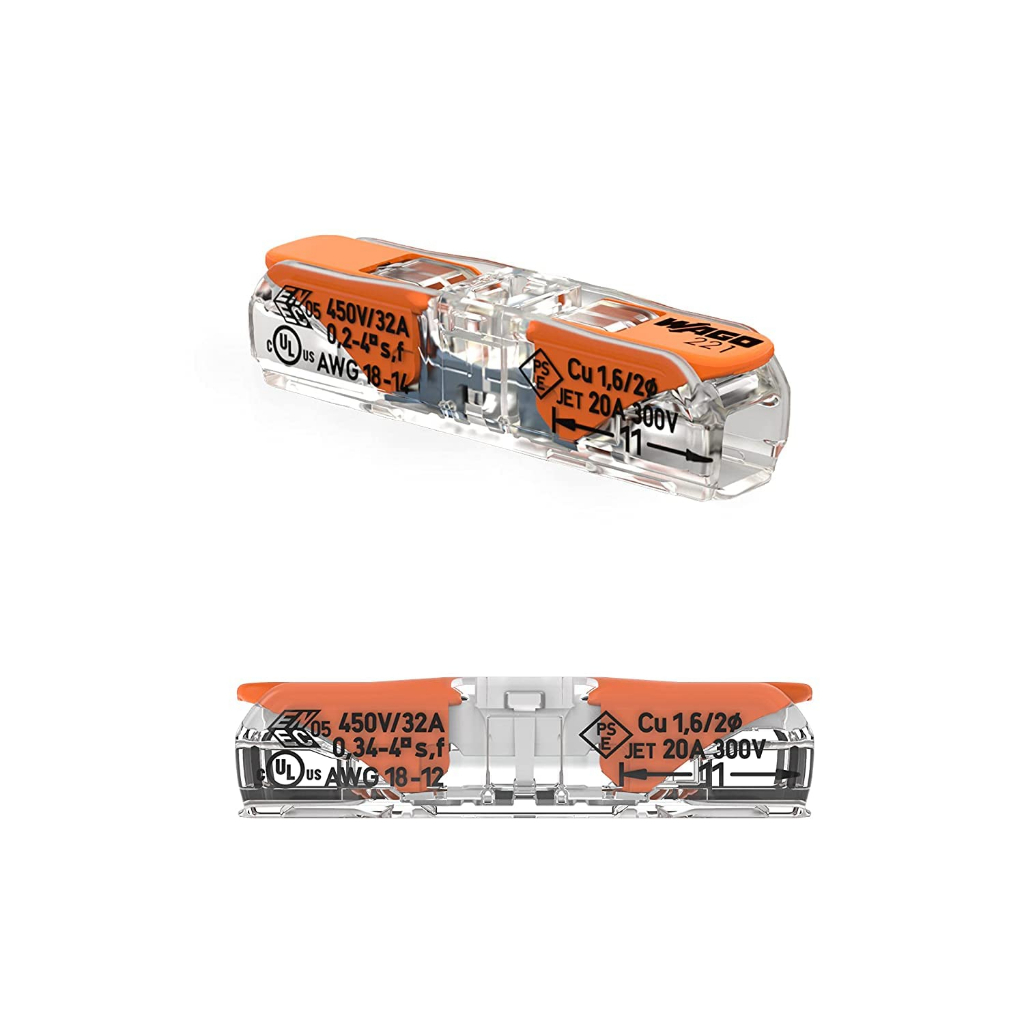 WAGO อุปกรณ์เชื่อมสายไฟ Inline Splicing Connector with lever White ของแท้ 100% 221-2401