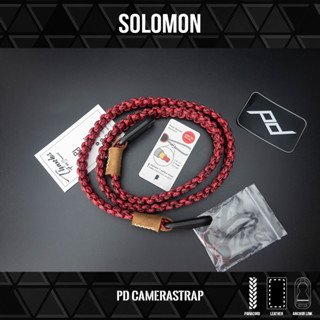 สายคล้องกล้องแฮนด์เมด สีแดงดำ Camerastrap Solomon Peak design handmade Redblack