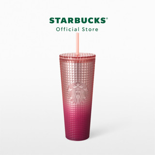 Starbucks Pink Grid Cold Cup 24oz. ทัมเบลอร์สตาร์บัคส์พลาสติก ขนาด 24ออนซ์ A11140136