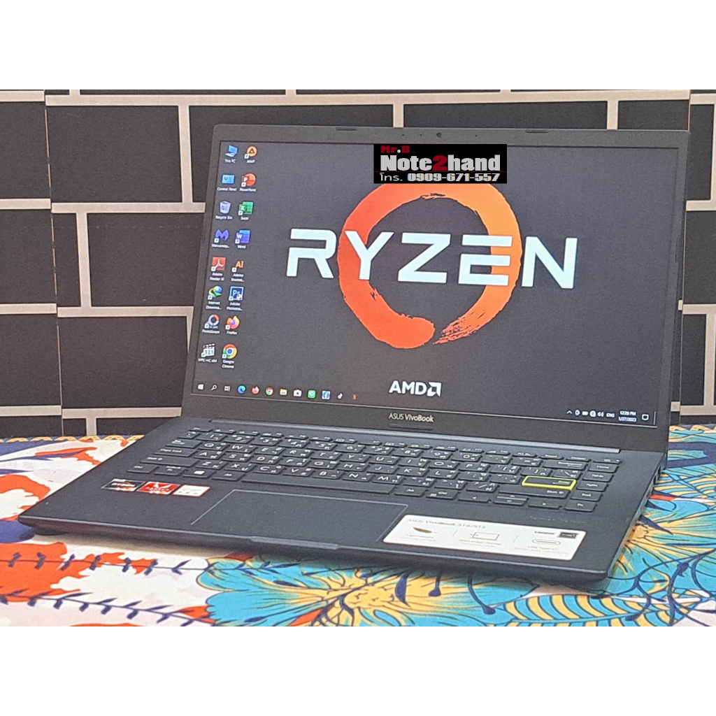 โน๊ตบุ๊คมือสอง ASUS CPU AMD Ryzen 5 3500U จอ14”FHD แรม8+NVMe512+การ์ดจอ2GB+วินโดว์แท้