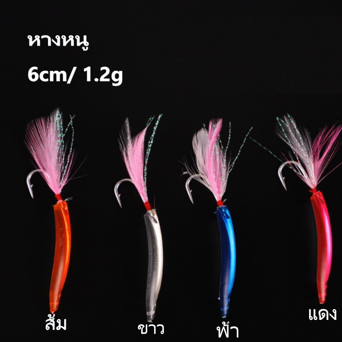 1-2วัน(รวดเร็วทันใจ)  หางหนู เหยื่อยางหางหนู ,60mm(1.2g)  * เหยื่อกัดดี* ไมโครจิ๊ก แพ็คละ 1ตัว【์Arie