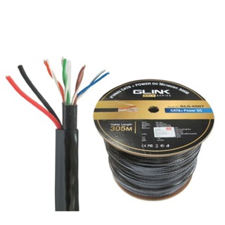 cat6+ไฟ ภายนอก305ม.Glink GLG6007