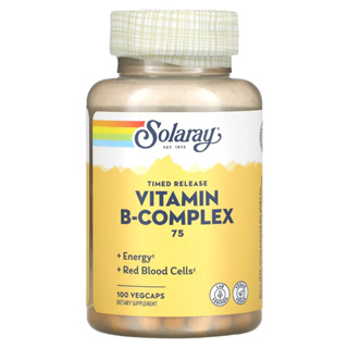 วิตามินบีรวม 75  Vitamin B-Complex 75 Timed-Release, 100 VegCaps, Solaray