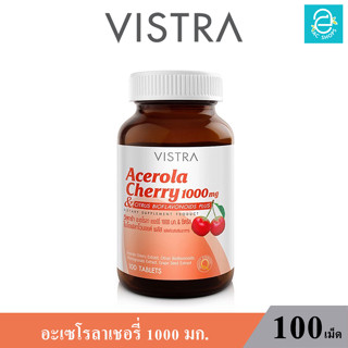 (ล็อตใหม่ Exp.23/02/2025) VISTRA Acerola Cherry 1000 mg.&amp; Citrus Bioflavonoids Plus-วิสทร้า อะเซโรล่าเชอร์รี่ (100 เม็ด)