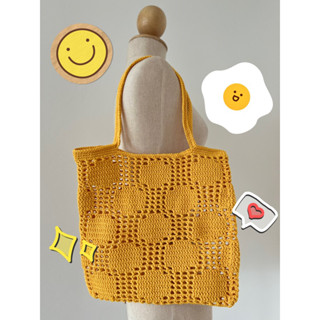 Polka dot crochet bag กระเป๋าสะพายลายจุด