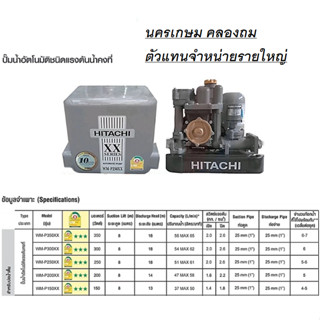 HITACHI ปั๊มน้ำ แรงดันคงที่ WM-P150//200/250/300/350XX ของแท้ พร้อมส่ง โดยตัวแทนจำหน่าย