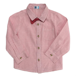 ME STYLE มีสไตล์ เสื้อเชิ๊ตแขนยาว ลายริ้ว เด็กชาย รุ่น KTBW1SU04R สีแดง อายุ 1-4 ปี