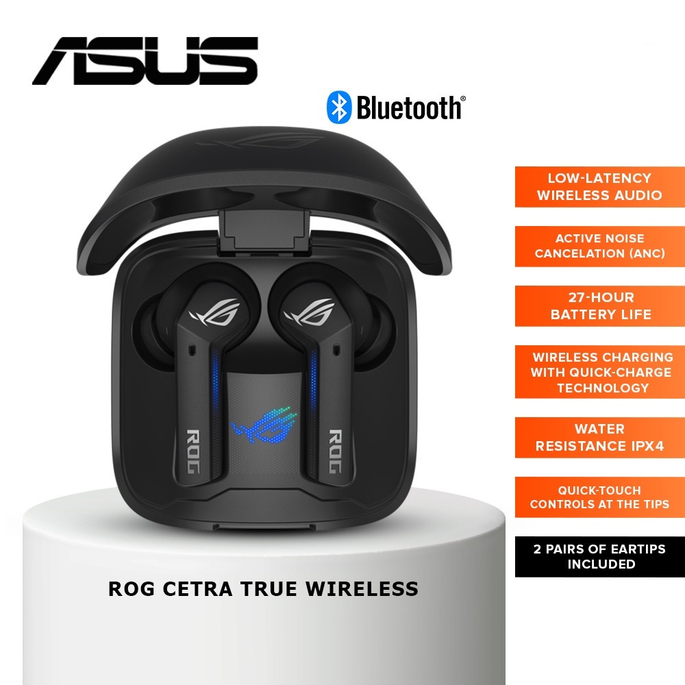 🔥หูฟังเกมมิ่งไร้สาย🔥 ASUS ROG CETRA TRUE WIRELESS Gaming Headphones (Low-Latency) Bluetooth Earbuds