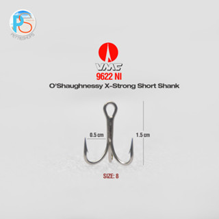 เบ็ด Treble Hooks: VMC 9622 NI Short Shank Treble (ชุด 2 ชิ้น)