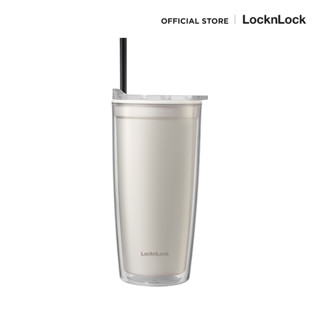 LocknLock แก้วน้ำพลาสติก 2 ชั้น Double Wall Cold Cup ความจุ 600 ml. รุ่น HAP523IVY