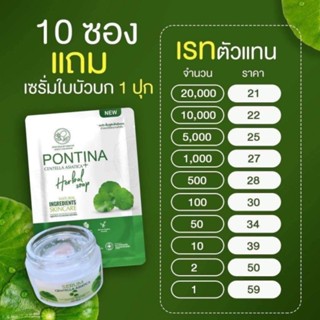 ส่งฟรี !!! 10ก้อนแถมเซรั่ม #สบู่ใบบัวบกพรทิน่า 10 ชิ้นแถมฟรีเซรั่มใบบัวบก