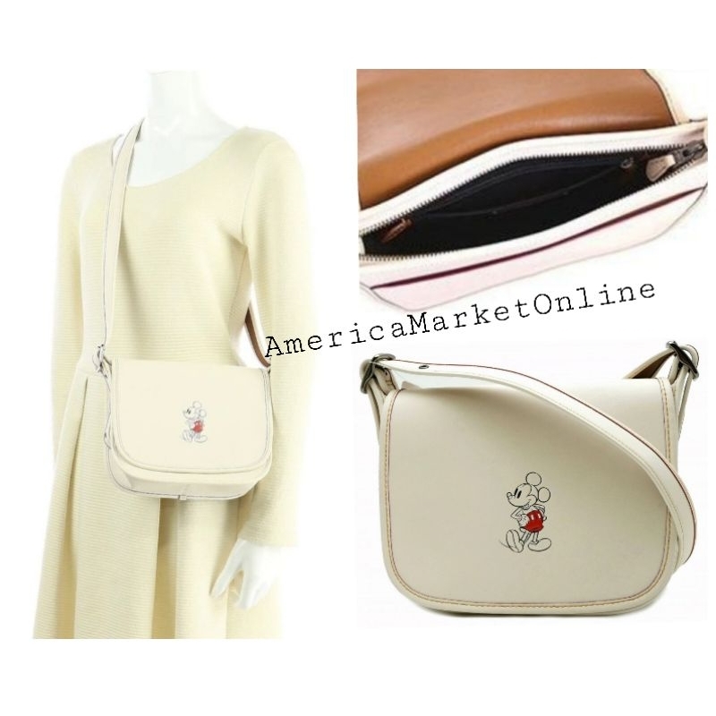 กระเป๋าหนัง COACH/ PATRICIA SADDLE 23 IN GLOVE CALF LEATHER WITH MICKEY (COACH F59359)